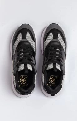 SikSilk Black Mesh Running Trainer With Overlays -Style Zone Shop SSW 4078 6