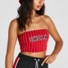 SikSilk Red Pinstripe Bandeau Top -Style Zone Shop SSW 4206 1A