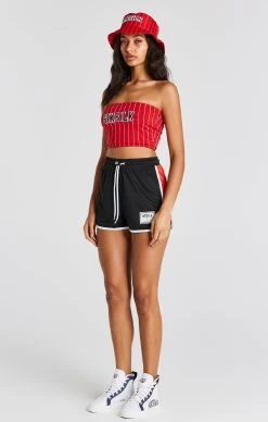 SikSilk Red Pinstripe Bandeau Top -Style Zone Shop SSW 4206 3