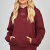 SikSilk Burgundy Oversized Hoodie -Style Zone Shop SSW 4270 1