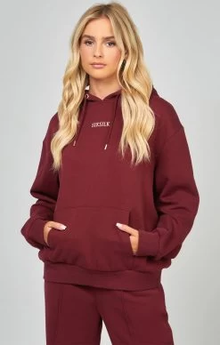 SikSilk Burgundy Oversized Hoodie
