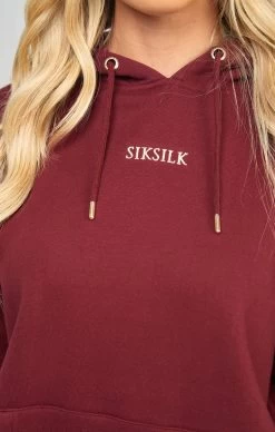 SikSilk Burgundy Oversized Hoodie -Style Zone Shop SSW 4270 2
