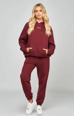 SikSilk Burgundy Oversized Hoodie -Style Zone Shop SSW 4270 3