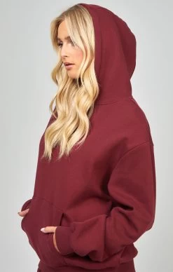 SikSilk Burgundy Oversized Hoodie -Style Zone Shop SSW 4270 4