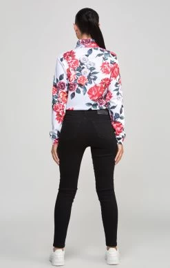 SikSilk Ecru Floral Track Top -Style Zone Shop SSW 4324 5