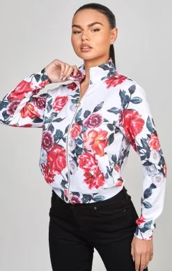 SikSilk Ecru Floral Track Top -Style Zone Shop SSW 4324 7