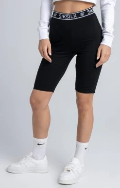 SikSilk Black Essential Tape Cycle Shorts