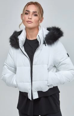 SikSilk White Cropped Parka