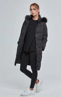 SikSilk Black Longline Padded Parka -Style Zone Shop SSW 4583 4 348d4ca9 7354 4d73 9e6a 801f6ba54650