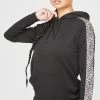 SikSilk Black Leopard Print Panelled Hoodie -Style Zone Shop SSW 4586 1