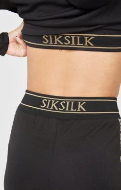 SikSilk Black Leopard Print Panelled Track Pant -Style Zone Shop SSW 4587 6