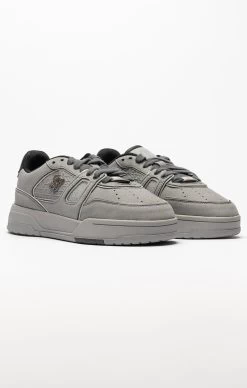 SikSilk Grey Mixed Material Low Top Court Trainers -Style Zone Shop SSW 4597 4