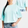 SikSilk Aqua Branded Crop T-Shirt -Style Zone Shop SSW 4778 6