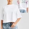 SikSilk White Branded Crop T-Shirt Rainbow -Style Zone Shop SSW 4781 7