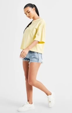 SikSilk Lemon Repeat Logo T-Shirt -Style Zone Shop SSW 4811 4