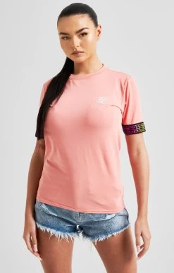 SikSilk Coral Taped Crop T-Shirt