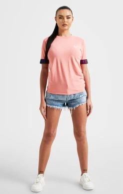 SikSilk Coral Taped Crop T-Shirt -Style Zone Shop SSW 4825 3