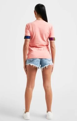 SikSilk Coral Taped Crop T-Shirt -Style Zone Shop SSW 4825 5