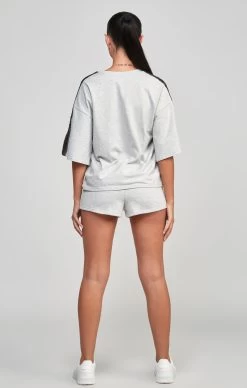 SikSilk Grey Taped Crop T-Shirt -Style Zone Shop SSW 4832 5