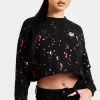 SikSilk Black Paint Splatter Sweatshirt -Style Zone Shop SSW 4834 1
