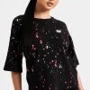 SikSilk Black Paint Splatter Crop T-Shirt -Style Zone Shop SSW 4835 1