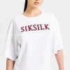 SikSilk White Sparkle Boxy Crop T-Shirt -Style Zone Shop SSW 4838 1