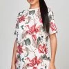 SikSilk Multi Retro Tropics Print T-Shirt Dress -Style Zone Shop SSW 4896 1