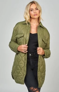SikSilk Khaki Lightweight Quilt Jacket