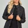 SikSilk Black Belted Quilted Jacket -Style Zone Shop SSW 4921 1