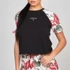 SikSilk Black Retro Tropics Crop T-Shirt -Style Zone Shop SSW 4929 1