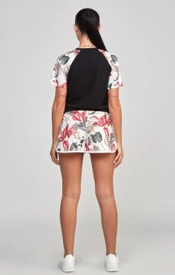 SikSilk Black Retro Tropics Crop T-Shirt -Style Zone Shop SSW 4929 5