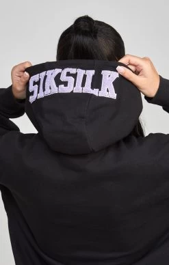 SikSilk Black Longline Varsity Hoodie -Style Zone Shop SSW 4935 7