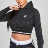 SikSilk Black Varsity Crop Track Top -Style Zone Shop SSW 4936 1