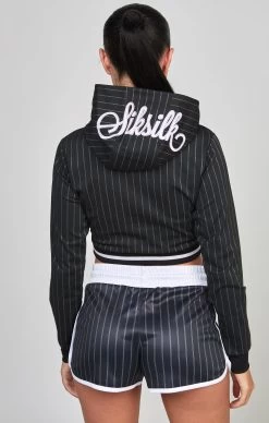 SikSilk Black Varsity Crop Track Top -Style Zone Shop SSW 4936 6