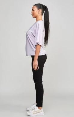 SikSilk Purple Varsity Logo Crop T-Shirt -Style Zone Shop SSW 4946 4