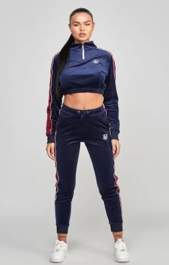 SikSilk Navy Velour Track Top -Style Zone Shop SSW 4950 3