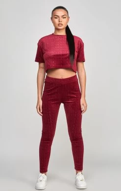 SikSilk Pink Velour Crop T-Shirt -Style Zone Shop SSW 4954 3