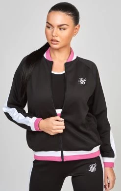 SikSilk Black Retro Cut And Sew Track Top