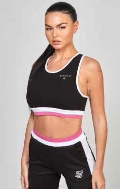 SikSilk Black Retro Bralette