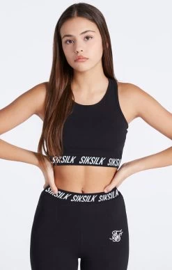 SikSilk Girls Black Essentials Taped Bralette