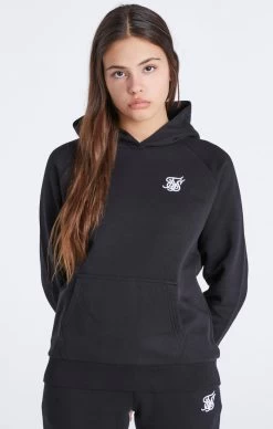 SikSilk Girls Black Essentials Overhead Hoodie -Style Zone Shop Sik Silk Messi Girls 12 02 21 SSG 0083 1166 copy a00143c1 c98d 4c82 a901 454da55d0852