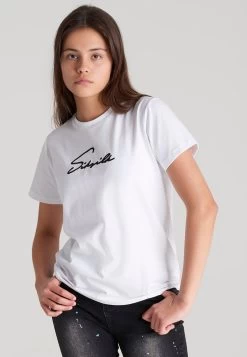 SikSilk Girls White Signature Boyfriend T-Shirt