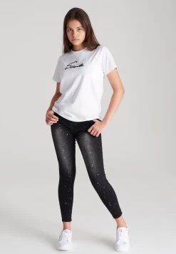 SikSilk Girls White Signature Boyfriend T-Shirt -Style Zone Shop ssg 0056 4 767be15a 9d7c 40dd 8036 55c7c9821123