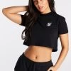 SikSilk Black Essential Box Fit Crop T-Shirt